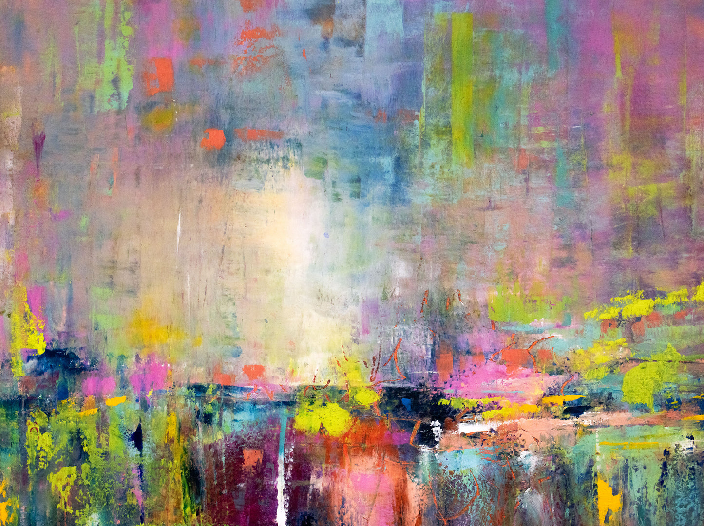 Glitchy Horizons | 9x12 inch | oil & cold wax