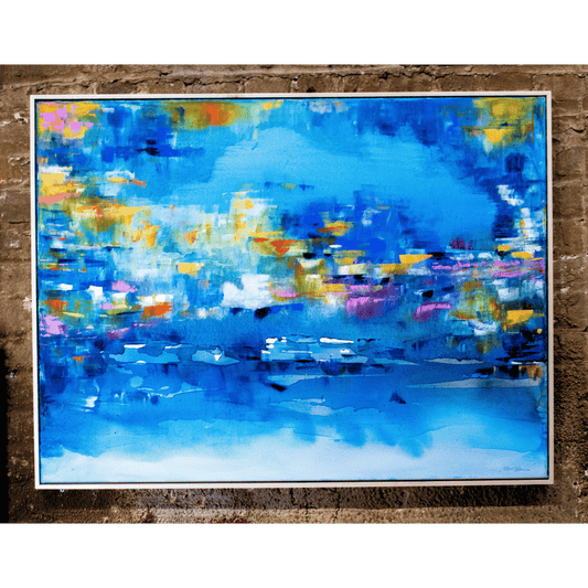 Mosaic Tide | 30x40" | Solid Maple Frame