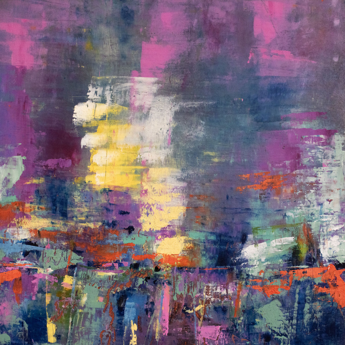 Chicago Nights  | 12x12 inch | oil & cold wax