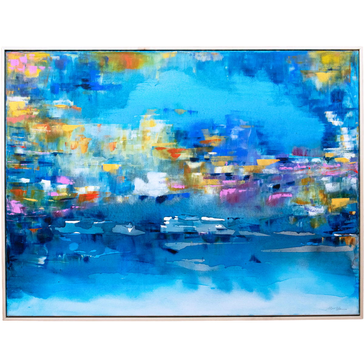 Mosaic Tide | 30x40" | Solid Maple Frame